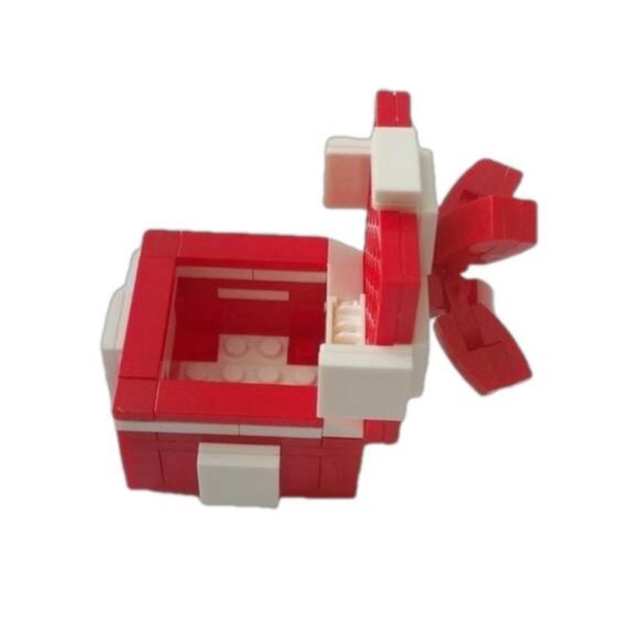 Building Bricks Jewelry Gift Present Box, Red & White - Picture 4 of 7